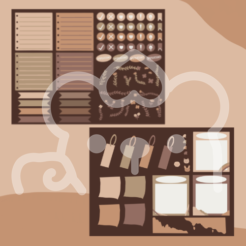 Set 1 “Earth tone set” สติ๊กเกอร์เอิธโทน - Image 5