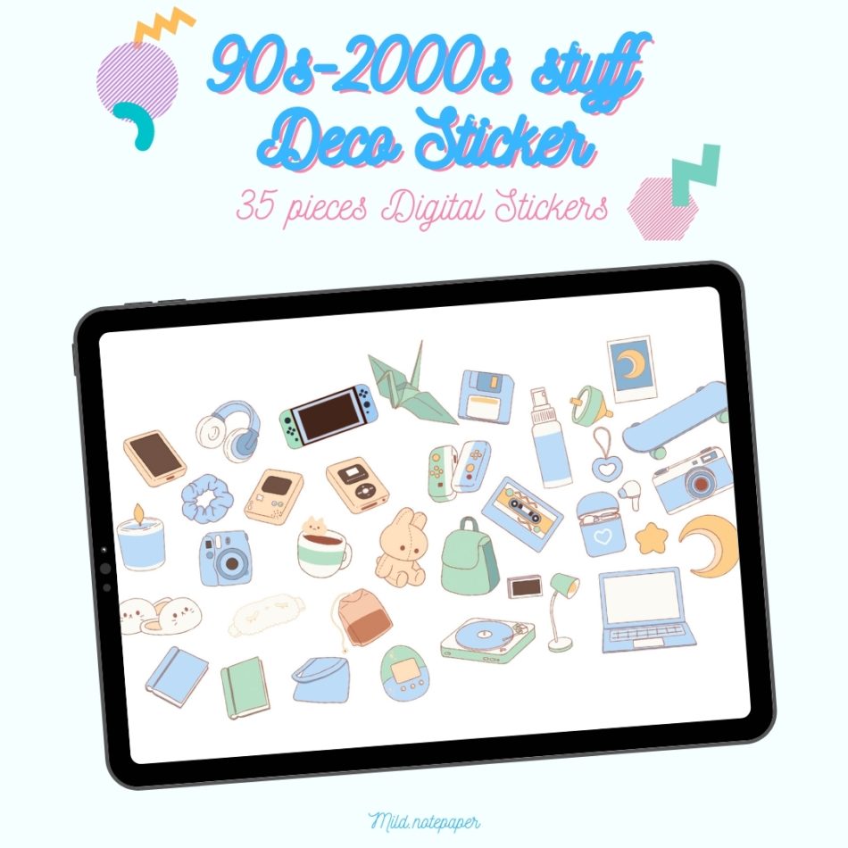 90s-2000s Stuff Deco Stickers สติ๊กเกอร์สิ่งของในยุคปี 90 และปี 2000 ...
