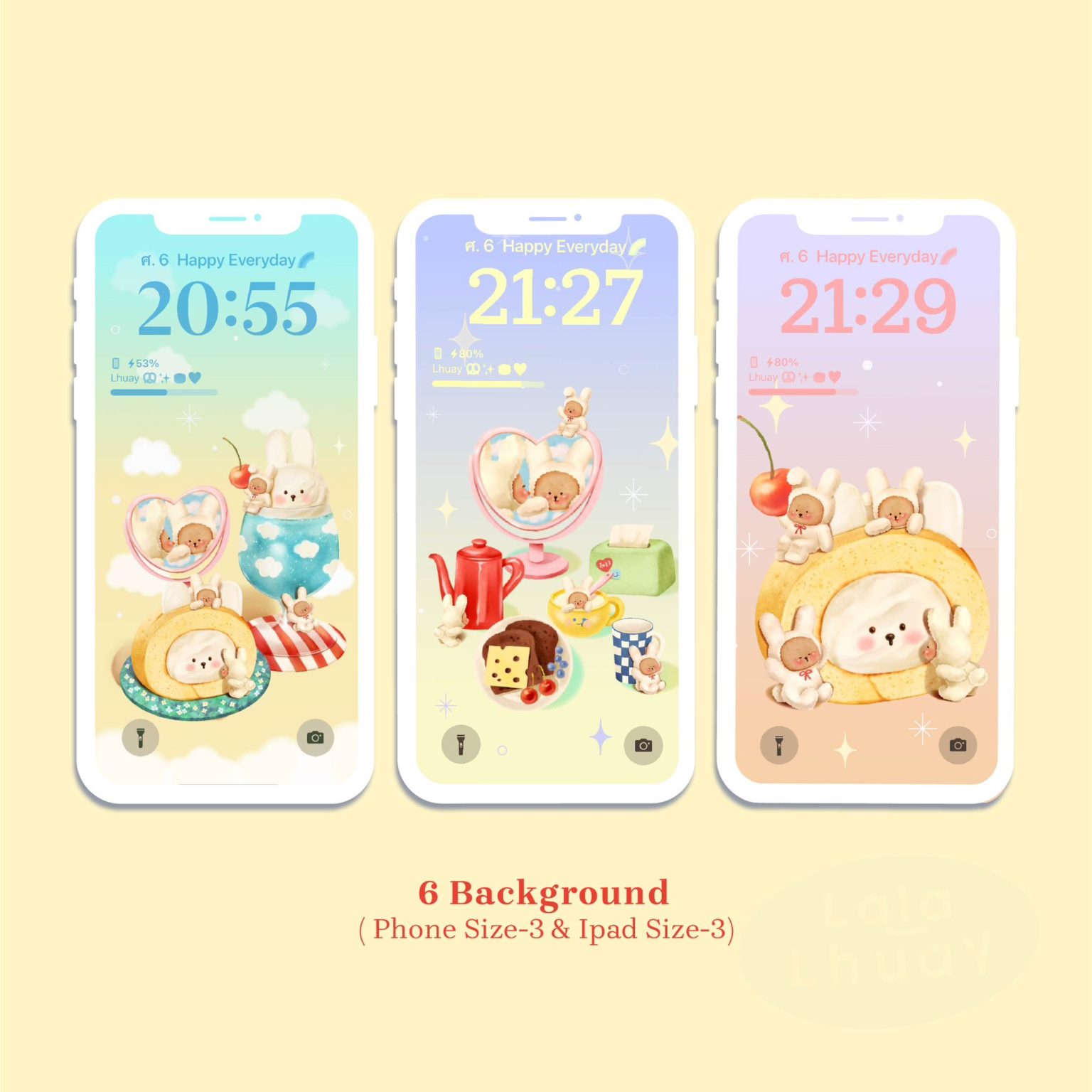 Hi Rabbit Kl Lalalhauy | App Icons & Background ( Say Hi! Rabbit Collection) - BEARTOR